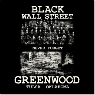 Black Wall Street Tulsa Oklahoma Black History Posters and Art